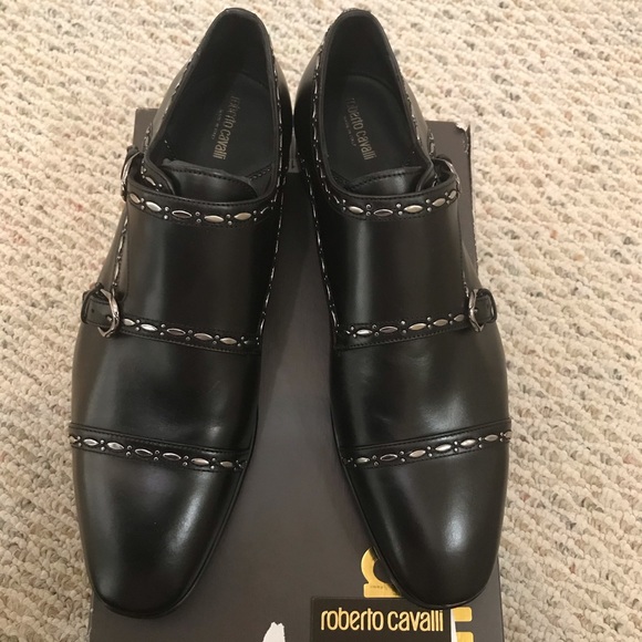 ?Roberto Cavalli black leather studded dress shoe main image 5